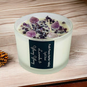 Lavender & Ylang Ylang candle infused with Amethyst crystals