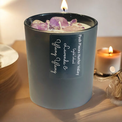 Lavender & Ylang Ylang Crystal Infused Candle