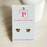 Butterfly gold stainless steel studs