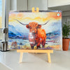 Glass chopping board - highland cow colours