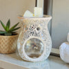 Silver mosaic tealight warmer