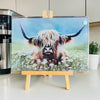 Glass chopping board- highland cow in flowers