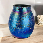 Blue crackle electric wax warmer (heat plate, no globe)