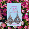 Walnut filigree dark timber earrings