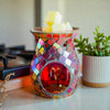 Red diamond mosaic tealight warmer