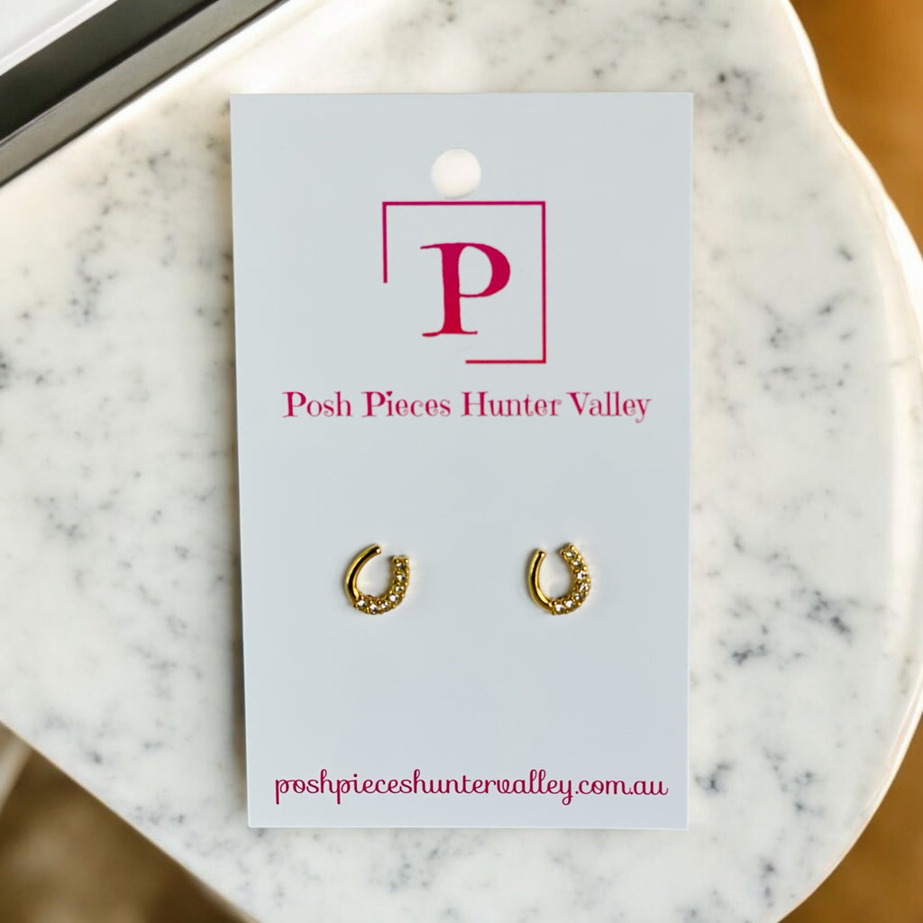 Horseshoe gold stainless steel studs