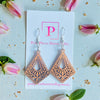Tan filigree timber earrings