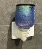Dark blue crackle pluggable small electric warmer