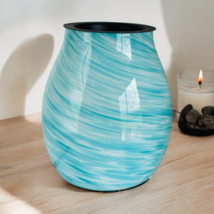 Teal Swirl electric wax warmer (heat plate, no globe)