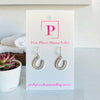 Silver sparkle horseshoe earrings