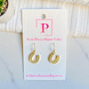 Gold sparkle horseshoe earrings