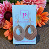 Dark timber oval earrings