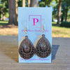 Walnut filigree drop timber earrings
