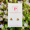Flower rose gold studs