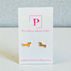 Dachshund rose gold studs