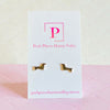 Dachshund gold studs