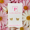 Butterfly gold sparkle studs