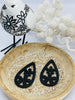 Double flower black timber earrings