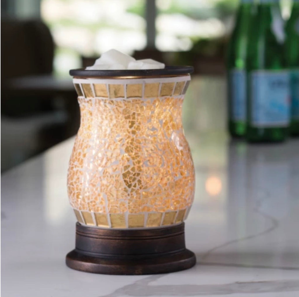 Gold mosaic large electric warmer