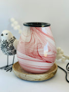 Pink & white marble large electric warmer