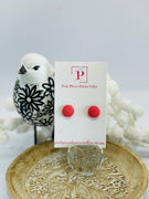 Tomato red dots fabric studs