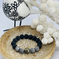 Black and charcoal lava beads