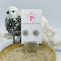 Silver shimmer fabric studs